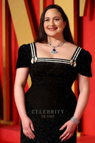 Lily Gladstone square neck prom dress 2024 Oscars after party