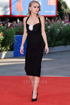 lily rose depp black short dress venice film festival 2016