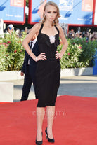 lily rose deep sweetheart neckl dress venice film festival 2016
