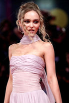 lily rose depp with shawl dress venice film festival 2019