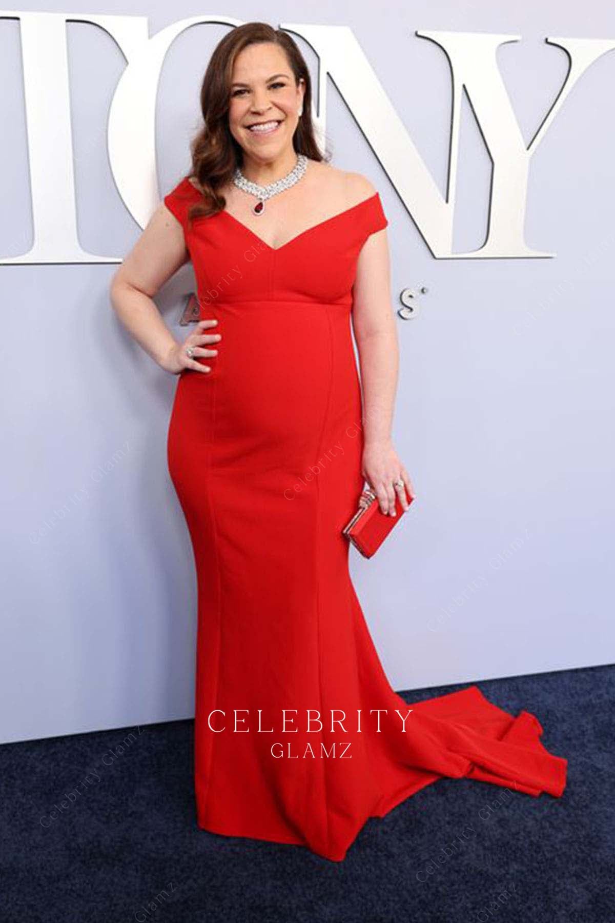 Lindsay Mendez court train prom dress 2024 Tony awards