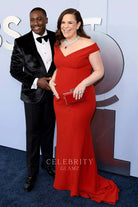 Lindsay Mendez off shoulder prom dress 2024 Tony awards