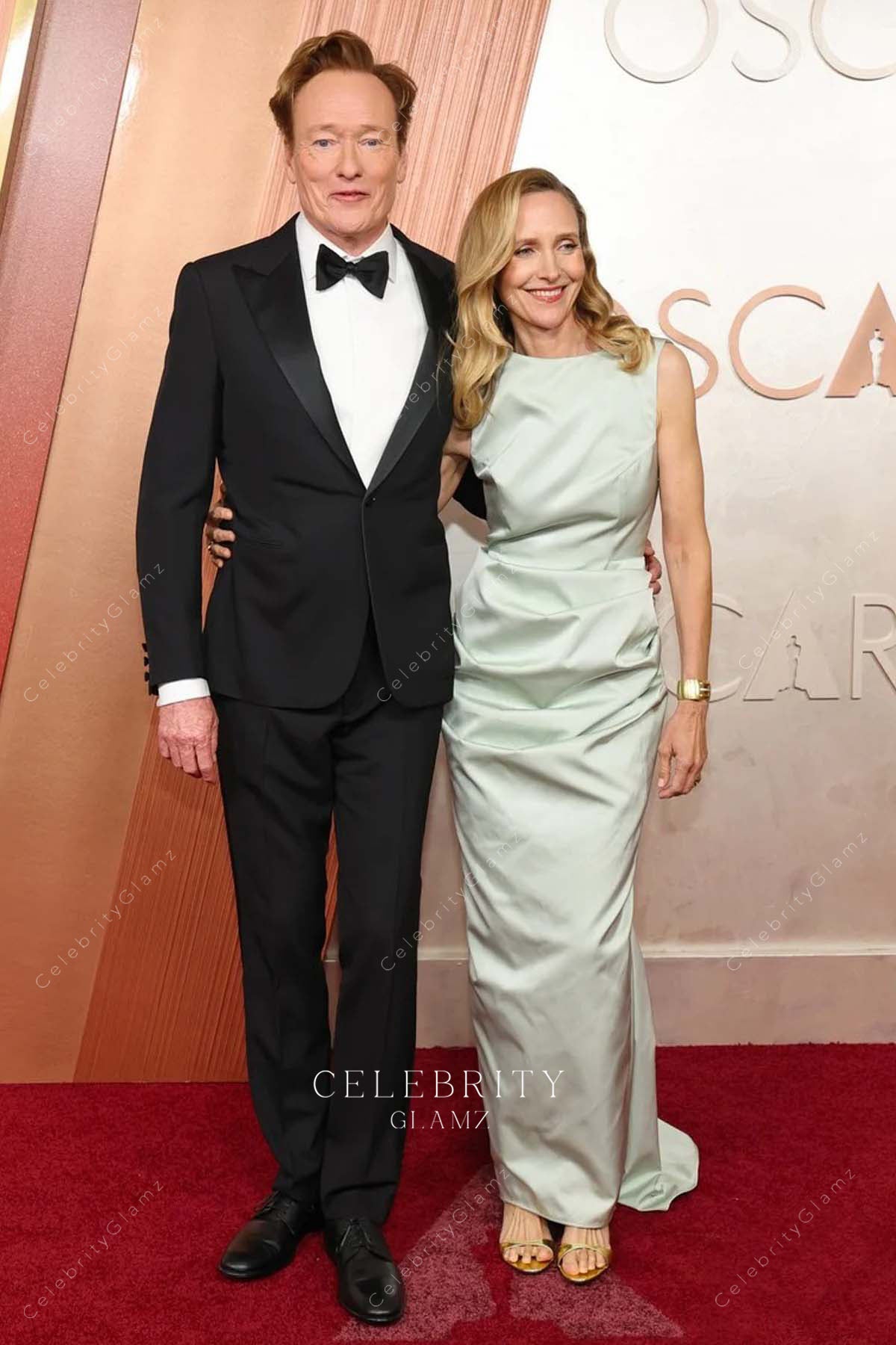 Liza Powel O’Brien mint satin 2025 Oscars red carpet formal dress