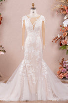 long shimmery lace mermaid wedding dress