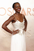 Lupita Nyong’o beaded straps 2025 Oscars red carpet dress