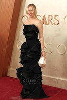 Lynette Howell Taylor black fit flare 2025 Oscars red carpet dress