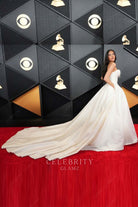 Madison Beer cathedral train dress Grammys red carpet 2024