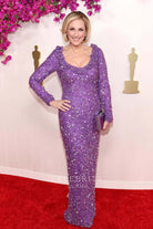 Marlee Matlin scoop neck dress 2024 Oscars red carpet
