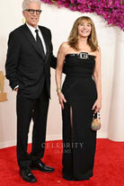 Mary Steenburgen high slit prom dress 2024 Oscars red carpet 