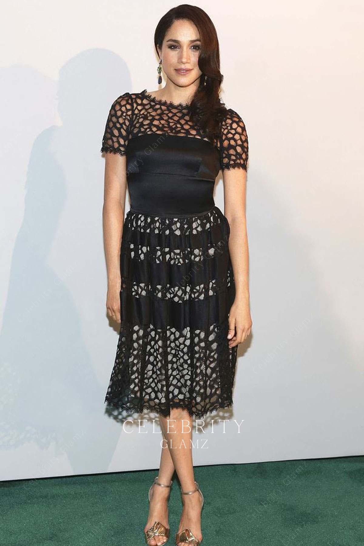 Meghan Markle a line formal dress Novak Djokovic dinner