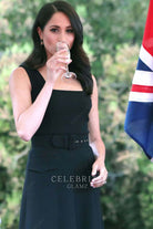 Meghan Markle square neck prom dress Sentebale Isps Handa polo cup 2018