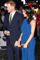 Meghan Markle chiffon sleeveless formal dress peace gala music even 100 days