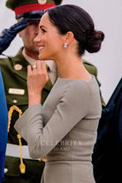 Meghan Markle elegant grey formal dress visit Dublin 2018