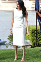 Meghan Markle elegant jewel neck prom dress day one visit Australia 2018