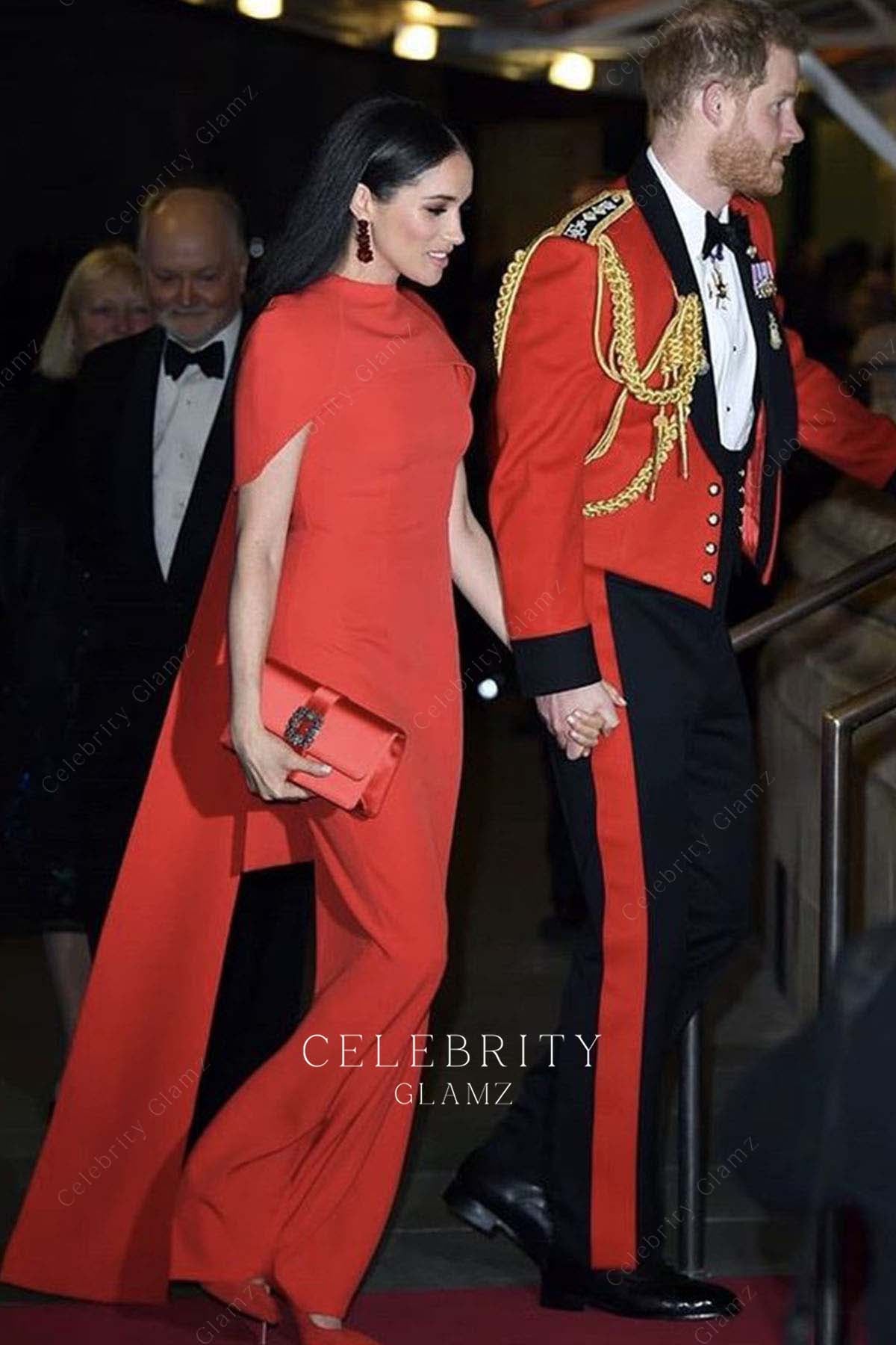 Meghan Markle floor length prom dress Mountbatten festival of music 2020