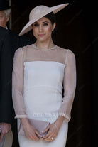 Meghan Markle illusion sleeve formal dress prince Charles 70th birthday