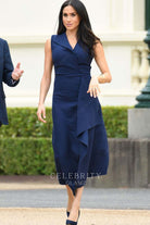 Meghan Markle royal blue v neck prom dress tour Australia 2018