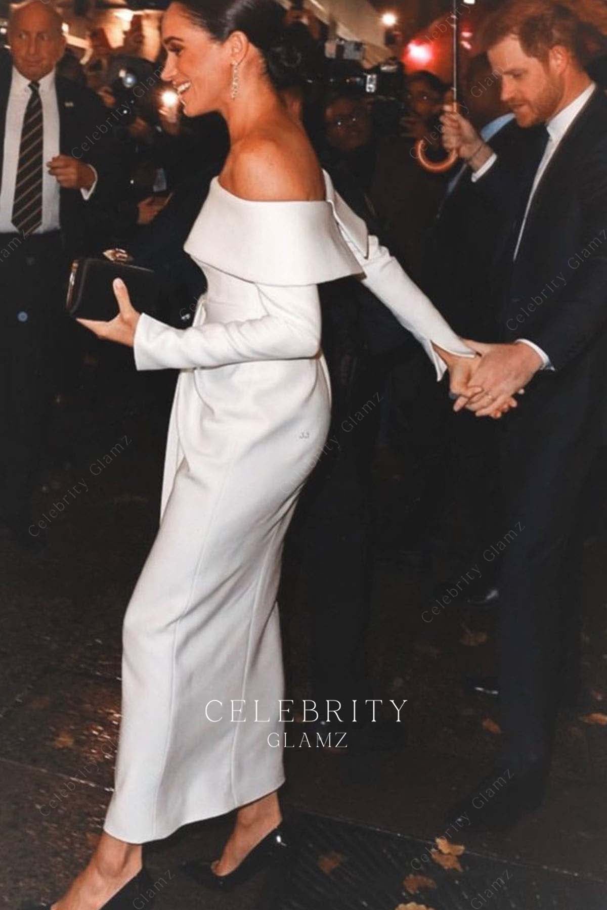 Meghan Markle stunning white prom dress ripple of hope award gala 2022