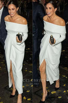 Meghan Markle white long skeeves prom dress ripple of hope award gala 2022