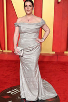 Melanie Lynskey shimmery mermaid prom dress 2024 Oscars after party