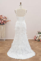 mermaid sweep train wedding dress