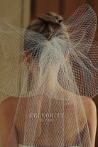 mesh bowknot bridal veil