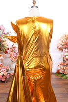 metallic gold prom dress