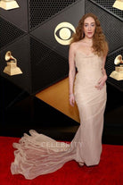 Micaela Diamond long train prom dress Grammys red carpet 2024