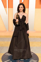 Mikey Madison 2025 V neck Vanity fair party dress