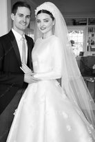 Miranda Kerr crew neck wedding dress