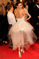 Miranda Kerr tea length red carpet dress met ball 2011