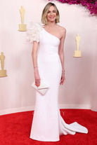 Molly McNearney court train prom dress 2024 Oscars red carpet