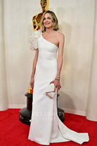 Molly McNearney fit flare prom dress 2024 Oscars red carpet