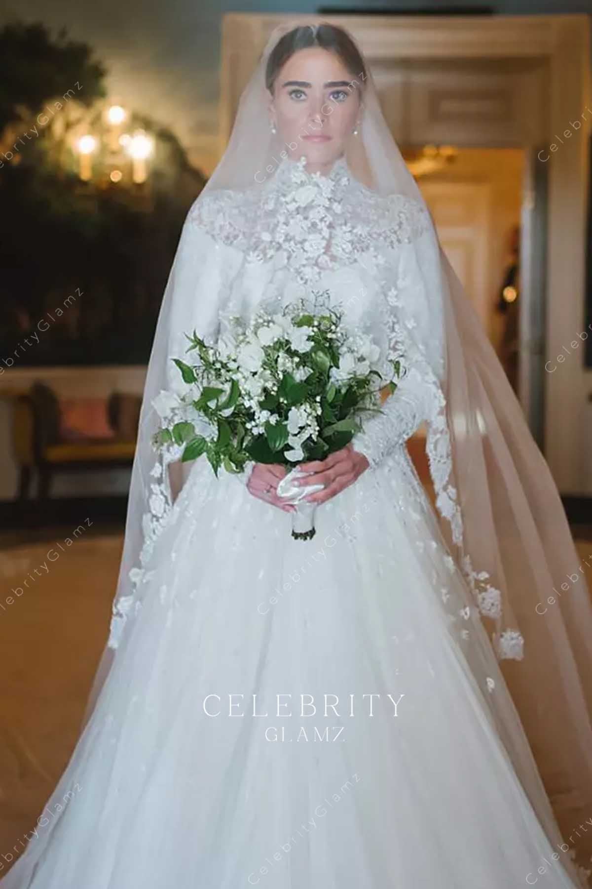 Naomi Biden delicate lace wedding dress