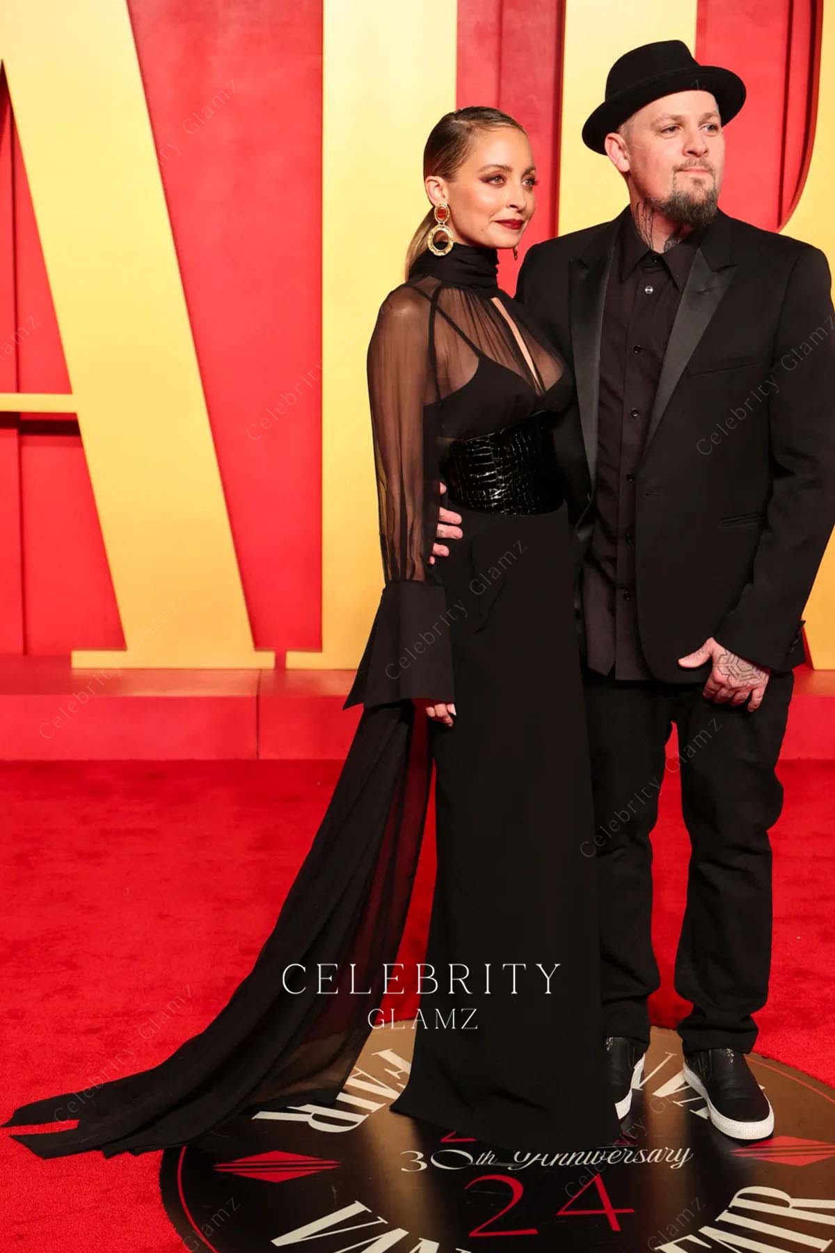 Nicole Richie shawl prom dress 2024 Oscars after party