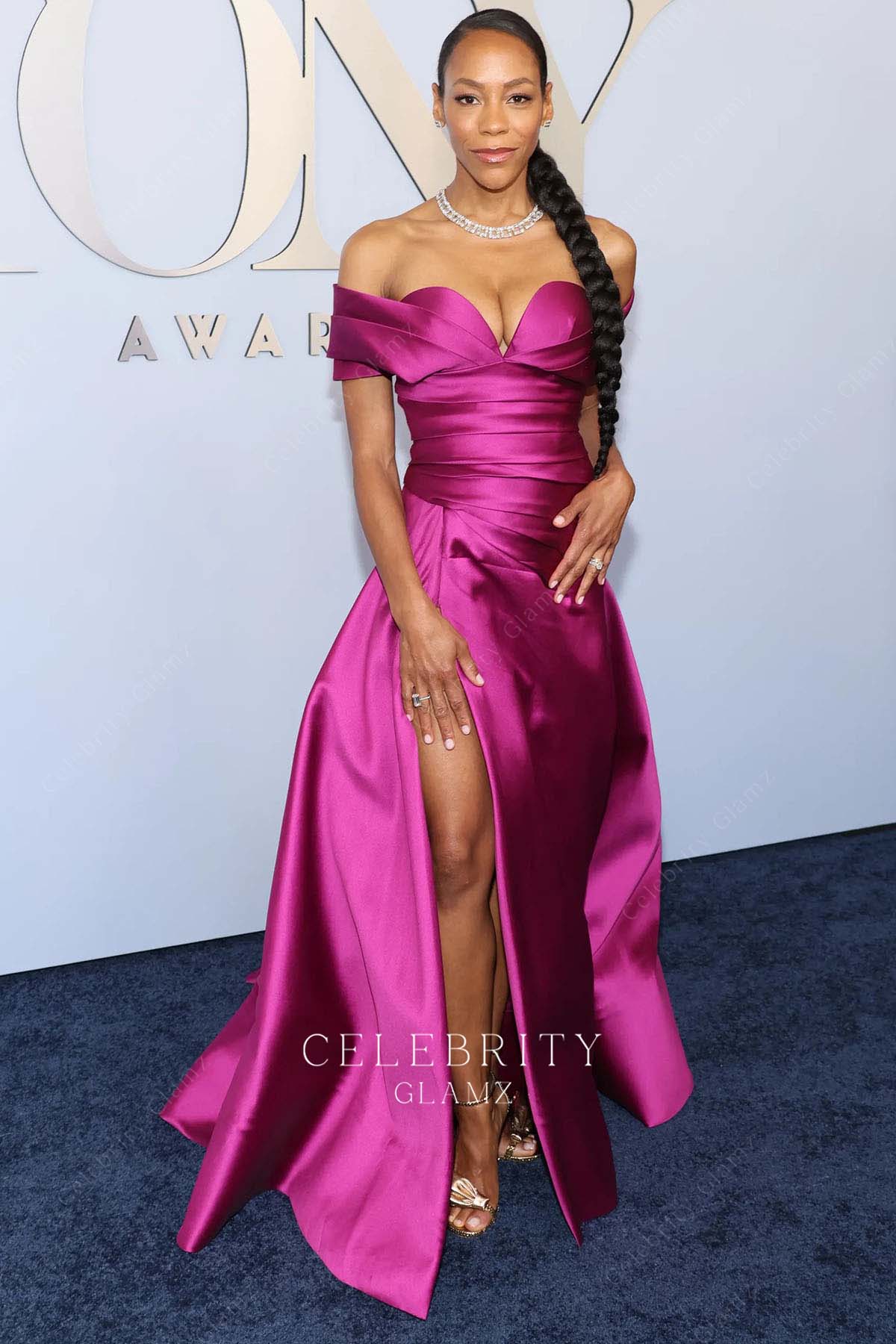 Nikki M. James off shoulder prom dress 2024 tony awards