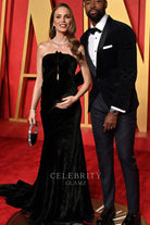 Nina Senicar black strapless prom dress 2024 Oscars after party