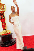 Nischelle Turner ivory glitter prom dress 2024 Oscars red carpet