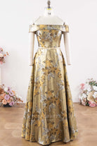 off shoulder a line mother of bride dress