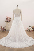 off shoulder crystal tassel bridal dress