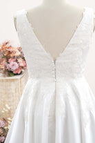 open v back bridal dress