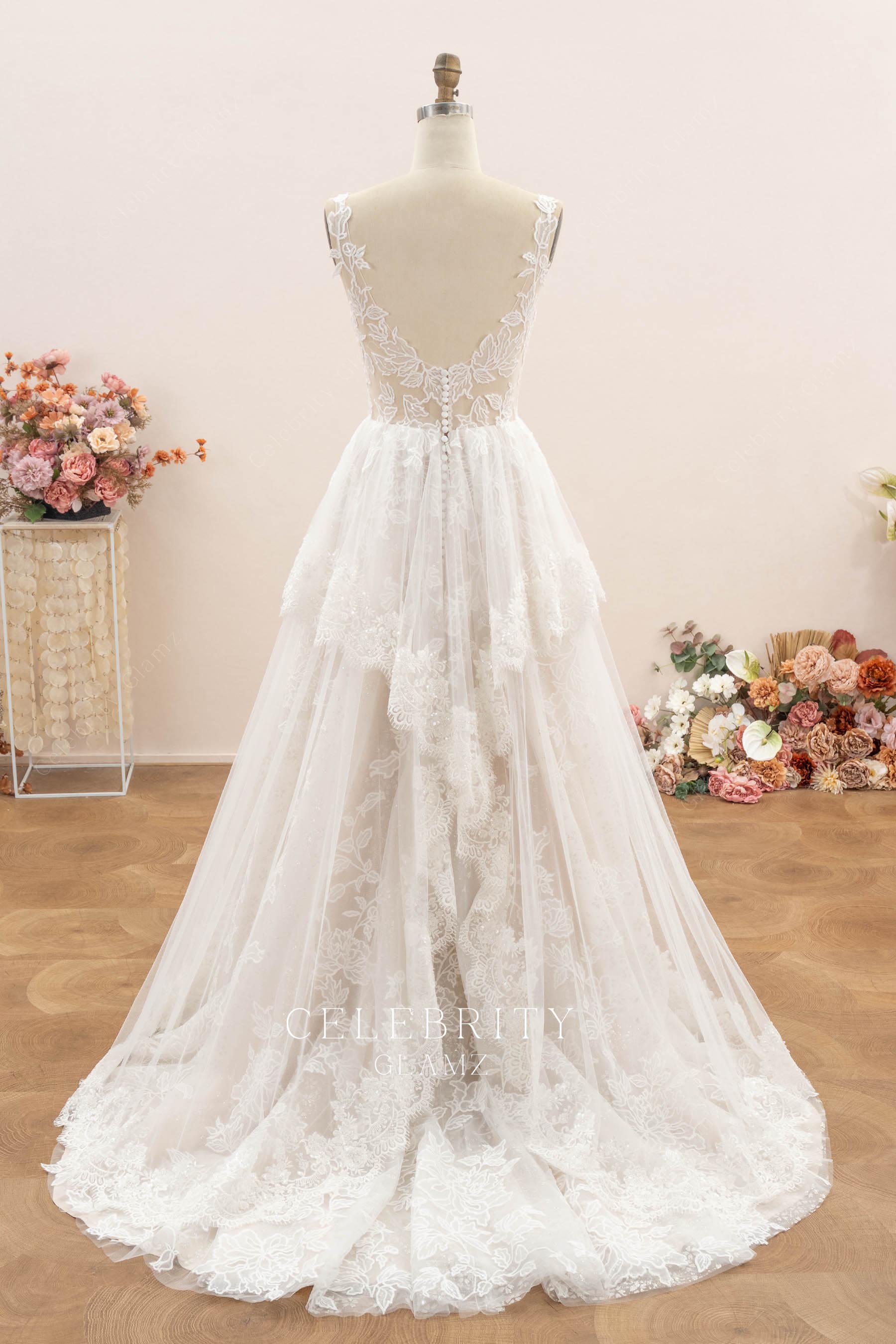 overlay lace bridal dress