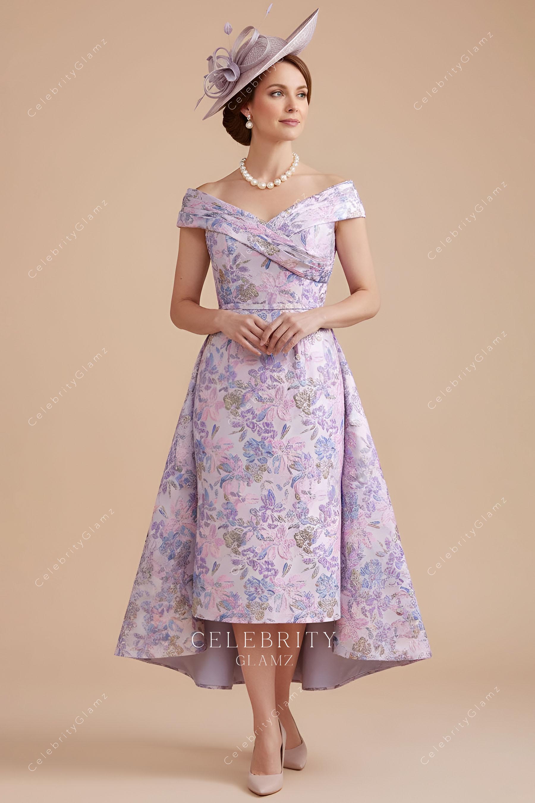 overskirt floral mother of bride dress