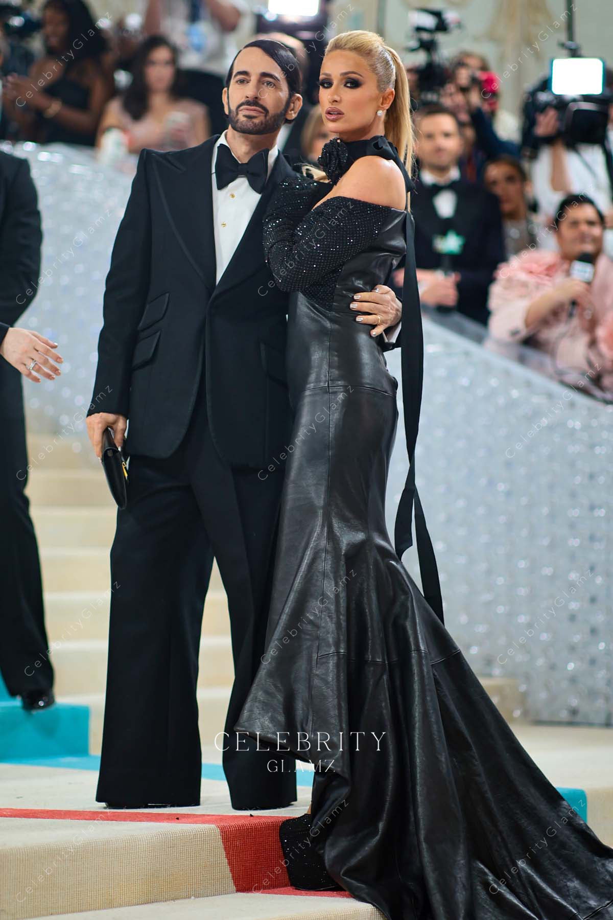 Paris Hilton off shoulder 2023 met gala dress
