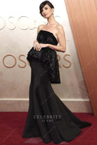 Paz Vega 2025 Oscars red carpet court train prom dress