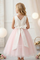 pearl pink tulle flower girl dress