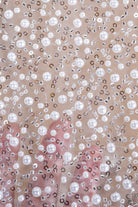 pearl silver bugle tulle
