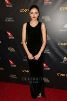 Phoebe Tonkin black floor length 2019 G'Day USA gala evening dress