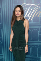 Phoebe Tonkin dark green sleeveless 2023 tiffany co.'s reopening party dress