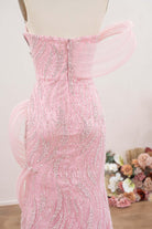pink asymmetrical sculpture prom dress